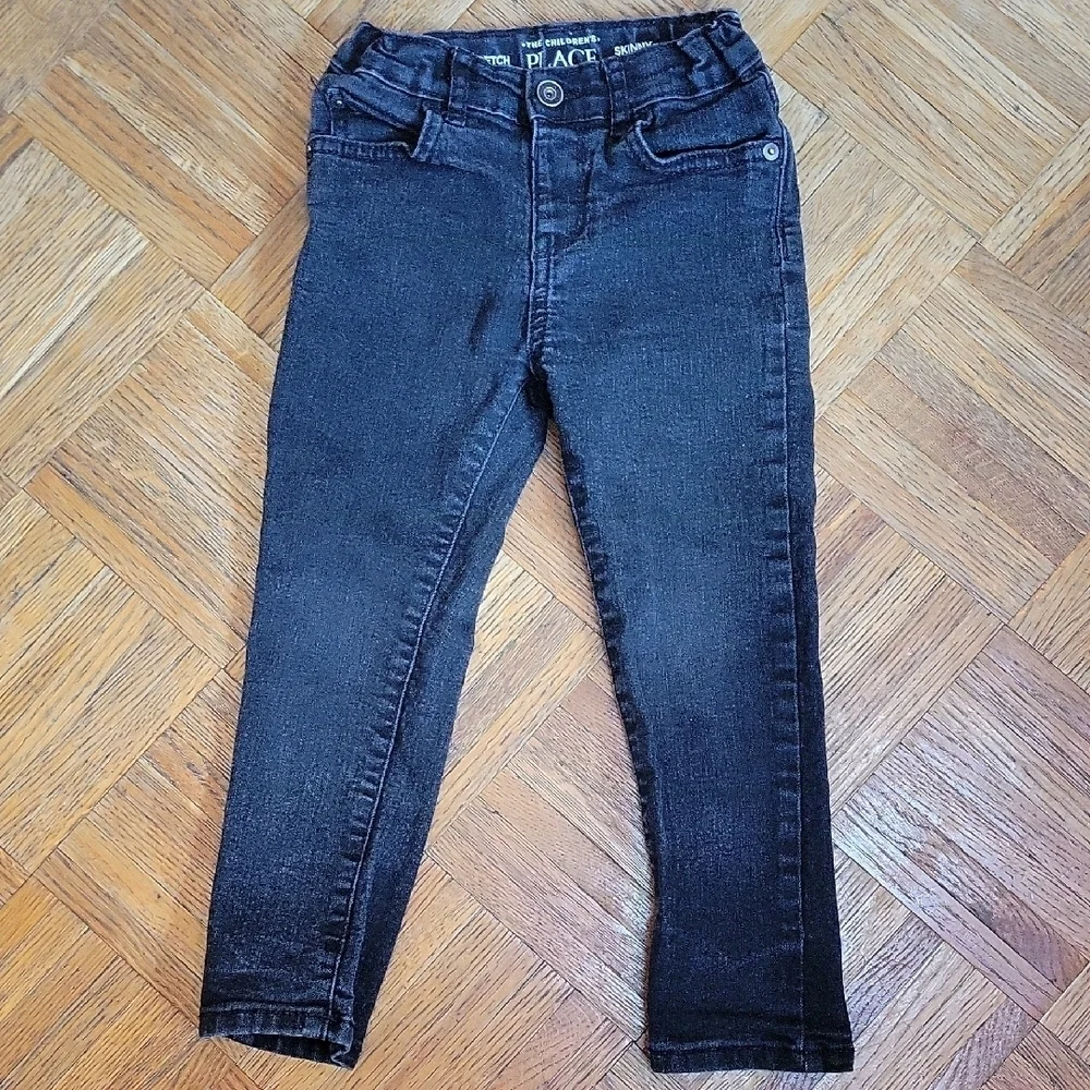 The Children's Place Skinny Black Kids Jeans Size 4T with Adjustable Waistband